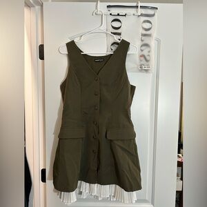 NWT JORESS Green Button Up Ruffle Dress Large